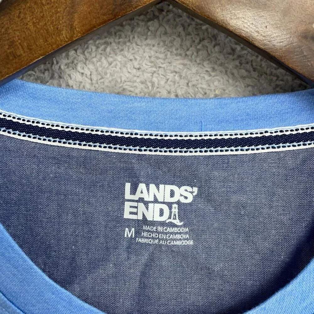 NWOT Lands' End Men's M Blue Crew Neck T-Shirt